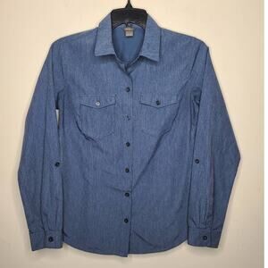 Eddie Bauer blue long sleeve button down shirt - xs